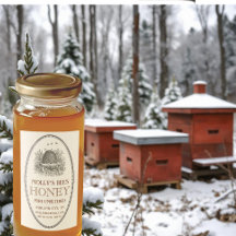 Rótulo de Oval da Vintagem de Mel com Comida de Bo