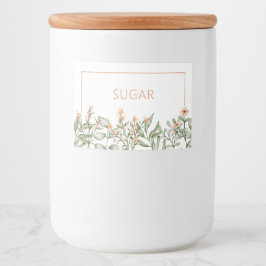 Rótulo Para Comida Rótulo do contentor de Comida floral de pêssego do