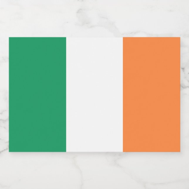Rótulo Para Comida Ruas patrióticas irlandesas de bandeiras tricolor. (Rótulo Único)
