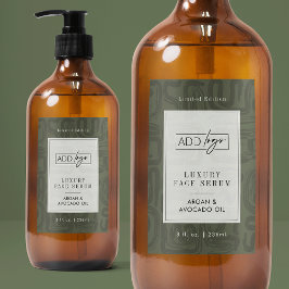 Rótulo Para Comida Sage Green Boho Pattern Waterproof Product Label