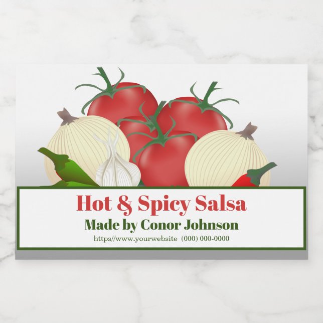 Rótulo Para Comida Salsa Hot & Spicy 3 x 2" (Rótulo Único)