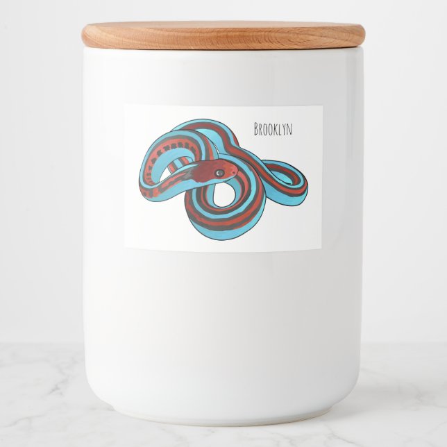 Rótulo Para Comida San Francisco garter snake cartoon illustration  (Frente)