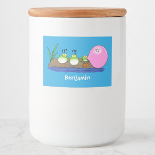 Rótulo Para Comida sapos engraçados bonitos ilustram desenhos animad