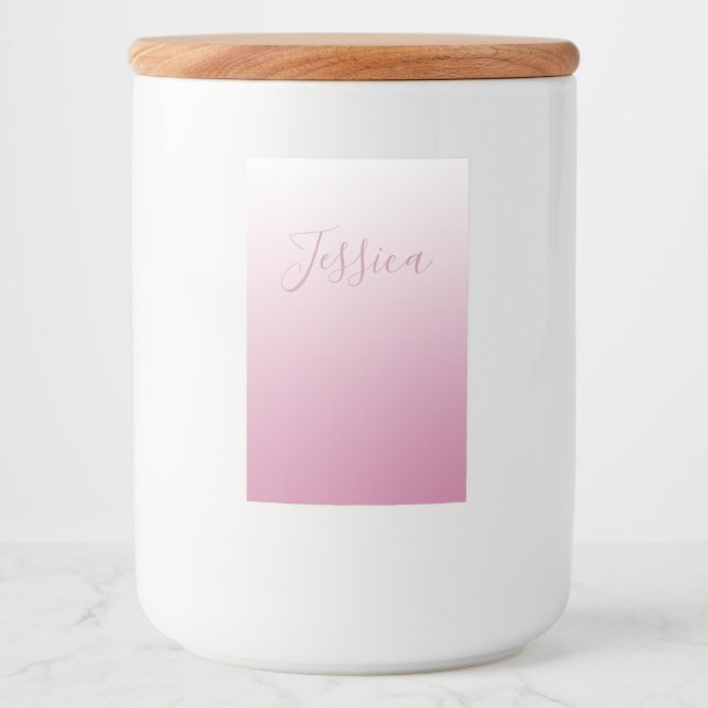 Rótulo Para Comida Script Elegante & Pink (qualquer cor) Ombre Editáv (Frente)