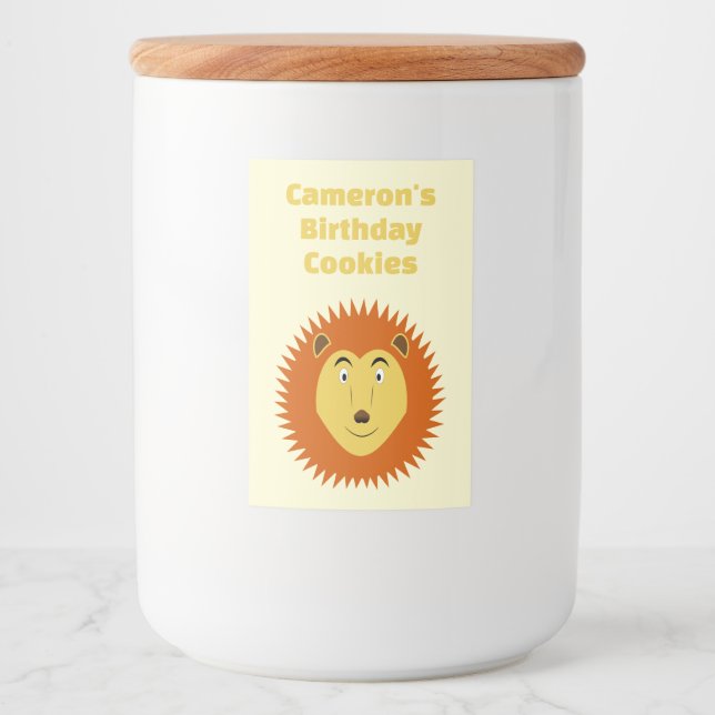 Rótulo Para Comida Sinal da Estrela Leão Aniversário Personalizado (Frente)