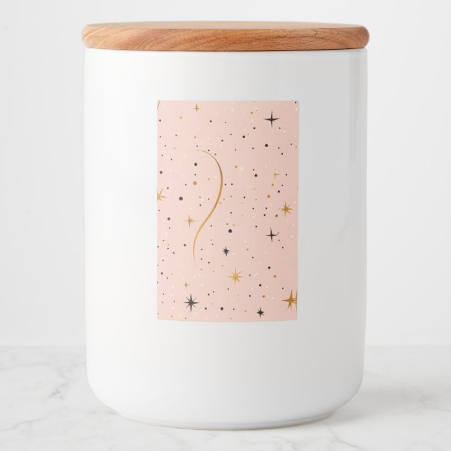 Rótulo Para Comida StarKeep - Jar de vidro com tampa e Design de estr (Frente)