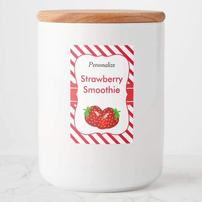 Rótulo Para Comida Strawberry Smoothie (Frente)