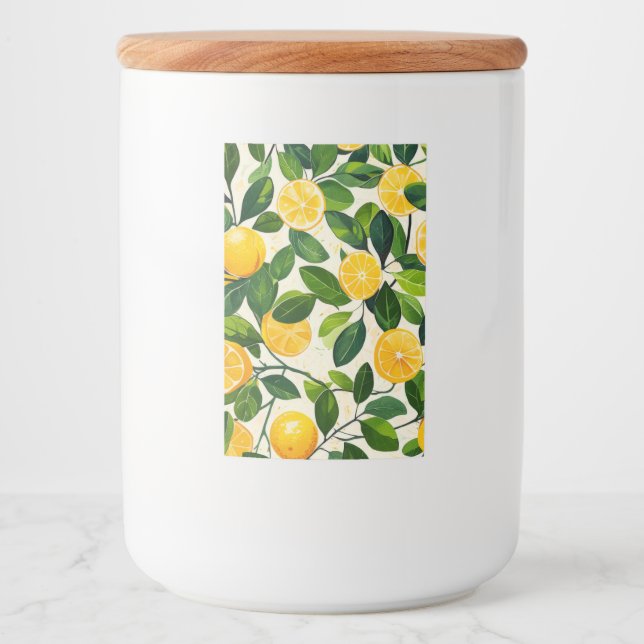 Rótulo Para Comida "Sunny Lemon Storage Jar" (Frente)