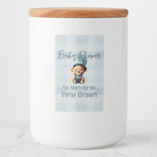 Rótulo Para Comida Teddy Bear Jean Chá de fraldas Blue