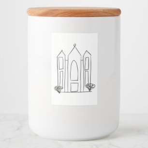 Rótulo Para Comida Templo Mórmon de Salt Lake City simples moderno
