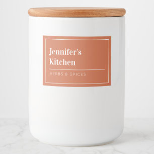 Rótulo Para Comida Terracotta Modern Minimalist Kitchen