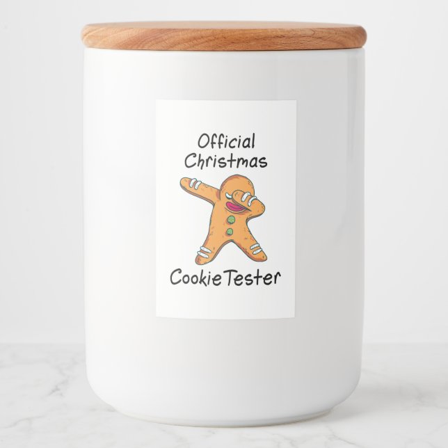 Rótulo Para Comida Testador de biscoito de Natal oficial (Frente)