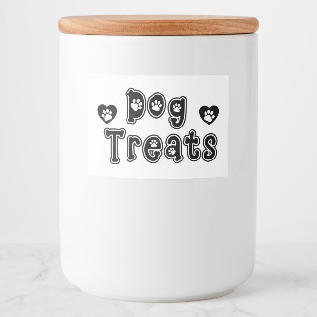 Rótulo Para Comida Texto de Impressão da Pata do Cachorro (Frente)