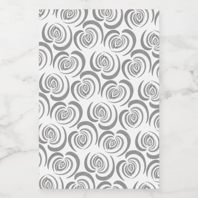 Rótulo Para Comida Tiras de tulipas azuis de cinza (Rótulo Único)