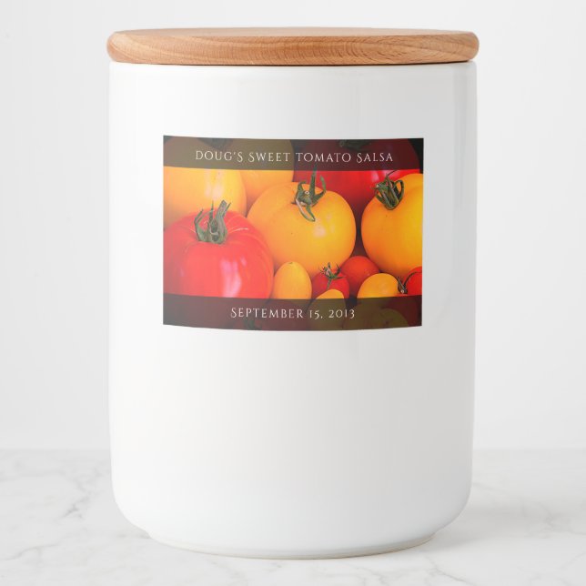 Rótulo Para Comida Tomates Amarelos Comidas (Frente)