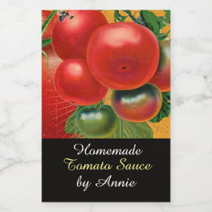 RÓTULO PARA COMIDA TOMATES KITCHEN PRESERVAS, CANETA, TOMATE