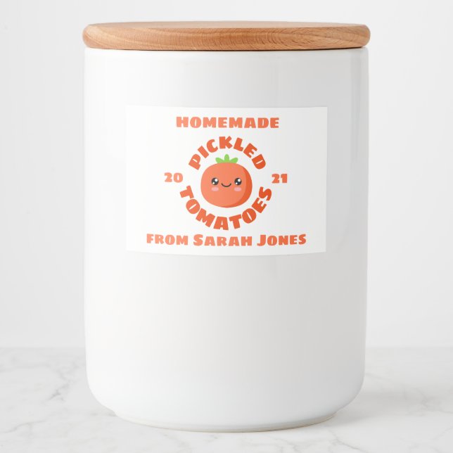 Rótulo Para Comida Tomates picados caseiros (Frente)