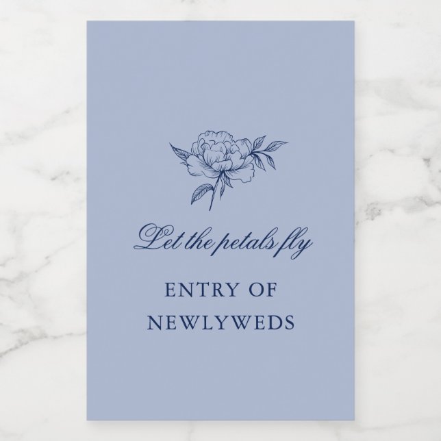 Rótulo Para Comida Tosse de Petais de Flor de Casamento com Esquema M (Rótulo Único)