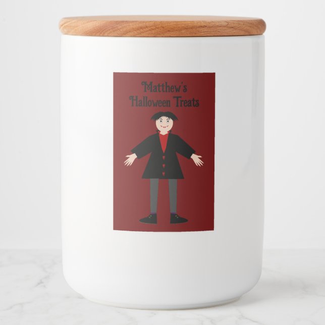 Rótulo Para Comida Tratamentos personalizados de vampiros do Dia das  (Frente)