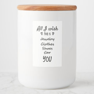 Rótulo Para Comida Tudo que eu desejo é você