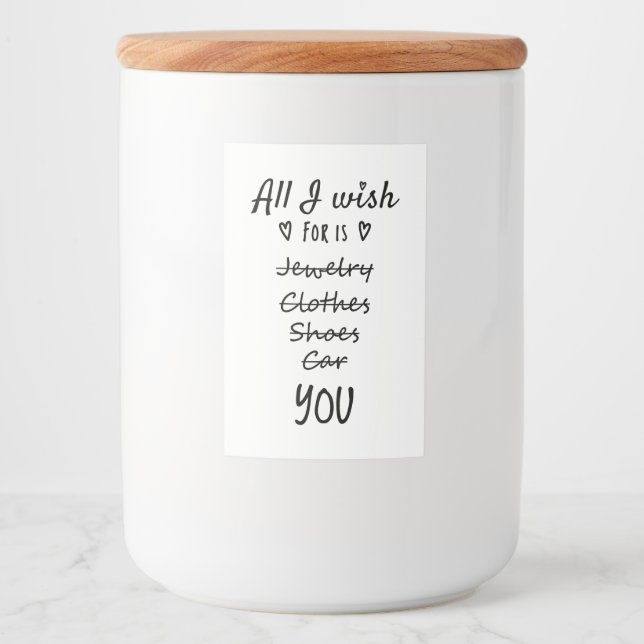 Rótulo Para Comida Tudo que eu desejo é você (Frente)