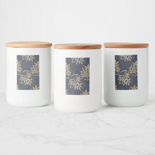 Rótulo Para Comida Tulipa de William Morris no padrão Willow em azul