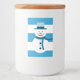 Rótulo Para Comida Um Dapper e Dandy Snowman em Blues e Branco num