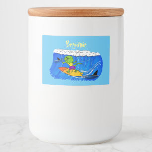 Rótulo Para Comida Um desenho animado de lagarto-do-pescoço