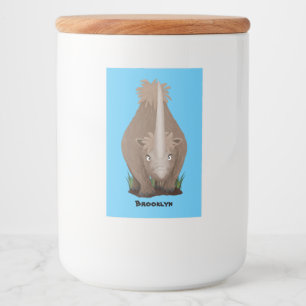 Rótulo Para Comida Um desenho animado de Rinoceronte elasmotherium