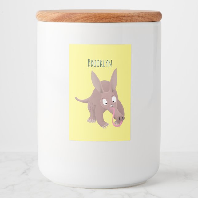 Rótulo Para Comida Um desenho animado engraçado (Frente)