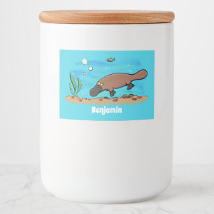 Rótulo Para Comida Um desenho animado para a natação em platypus