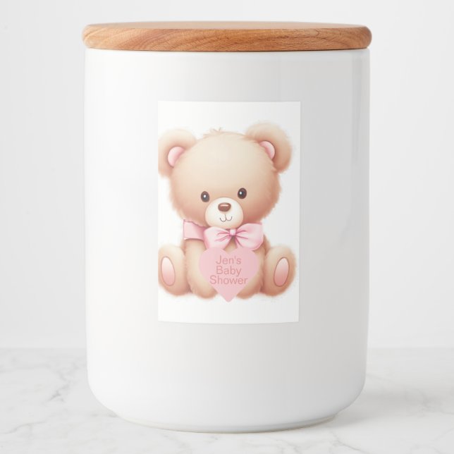 Rótulo Para Comida Urso de Teddy Rosa (Frente)