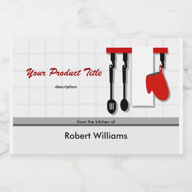 Rótulo Para Comida Utensílios De Chef Da Cozinha Do Produto (Rótulo Único)