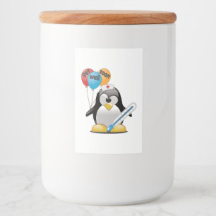 Rótulo Para Comida Vai logo. Enfermeira Pinguim.