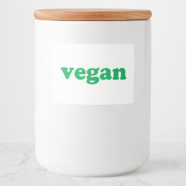 Rótulo Para Comida "Vegan", letras verdes, fundo branco