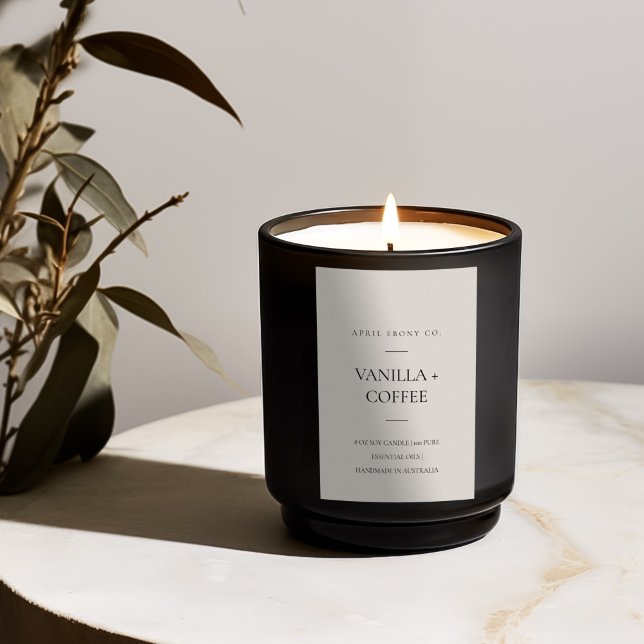 RÓTULO PARA COMIDA VELA MODERNA BRANCA MÍNIMA SIMPLES DE OVOS ESCUROS (Criador carregado)