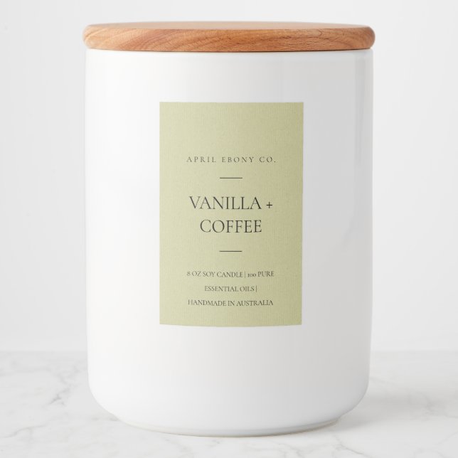 RÓTULO PARA COMIDA VELAS MODERNAS MÍNIMAS DE KRAFT ELEGANTE SIMPLES (Frente)