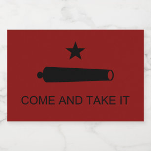 Rótulo Para Comida Venha & Leve! Bandeira de batalha do estado do Tex