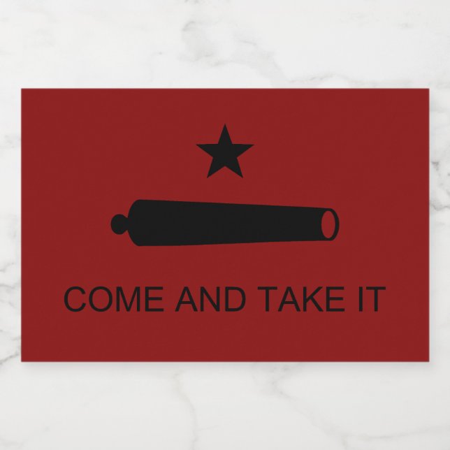 Rótulo Para Comida Venha & Leve! Bandeira de batalha do estado do Tex (Rótulo Único)
