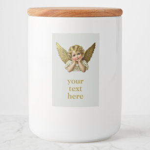 Rótulo Para Comida Vestígio - Vintage Angel mãos na cabeça 1