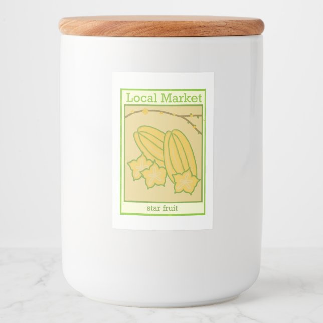 Rótulo Para Comida Vinheta de fruta estelar (Frente)
