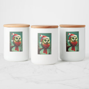 Rótulo Para Comida Vintage Owl Fúria Fúria Natal