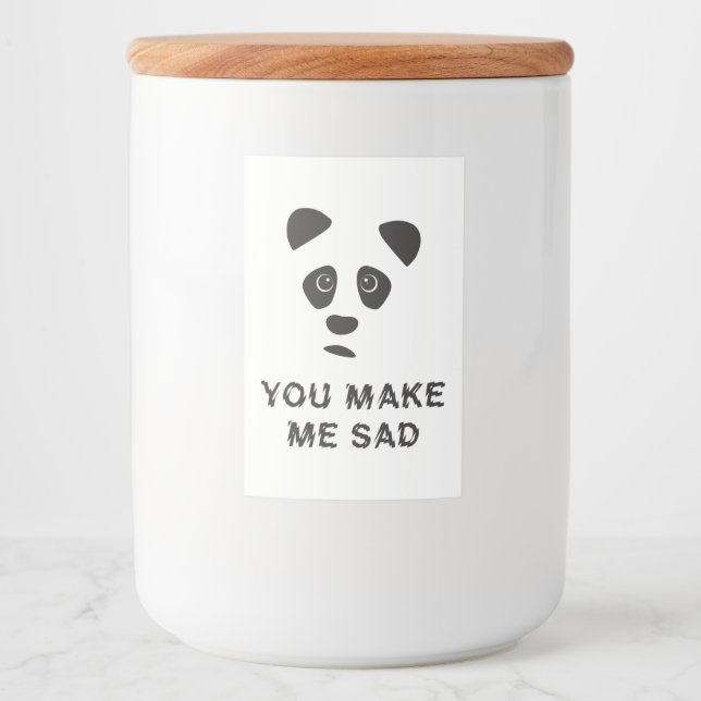 Rótulo Para Comida Você me deixa triste. Triste panda. (Frente)
