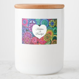 Rótulo Para Comida Watercolor Rainbow Mandala Com Coração