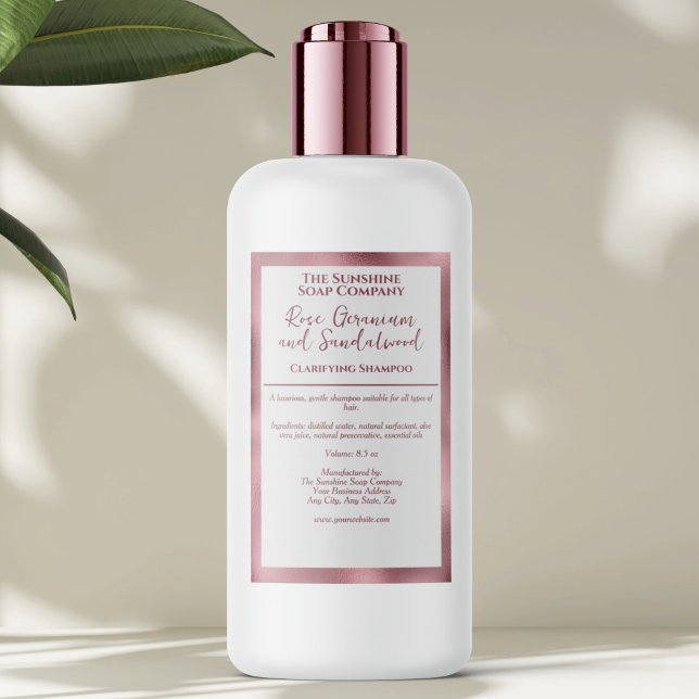 Rótulo Para Comida White pink foil waterproof cosmetics bottle label (Criador carregado)