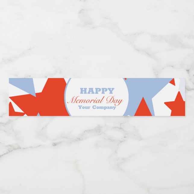 Rótulo Para Garrafa D'água Abstrato Stars Memorial Day (Rótulo Único)