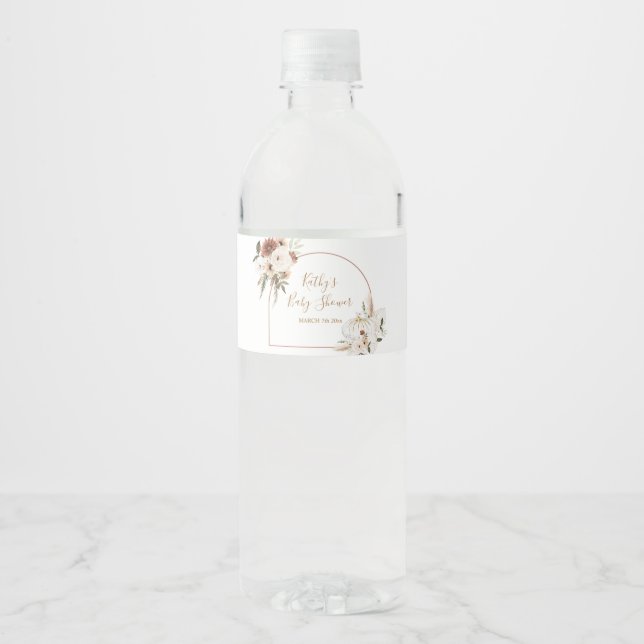 Rótulo Para Garrafa D'água Arco Floral Russo Da Bomba Cai Apaixonado (Frente)