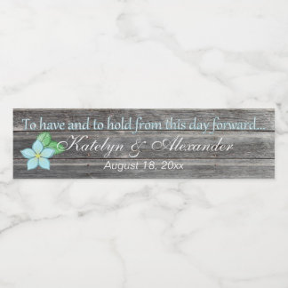 Rótulo Para Garrafa D'água Azul-Cor-de-Água Floral com e Manter Tema do País