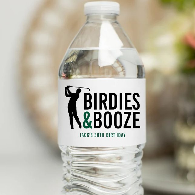 Rótulo Para Garrafa D'água Birdies & Booze Adulto Golf Club Membro Aniversári (Birdies & Booze Adult Golf Club Member Birthday Water Bottle Label
)