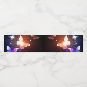 Rótulo Para Garrafa D'água Borboletas noturnas brilhantes